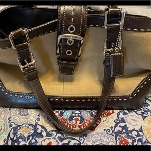 Brown and Tan Coach Bag
